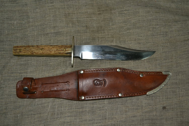 Нож охотничий. Рукоятка из оленего рога. Германия. Солинген. Начало 20 века. 