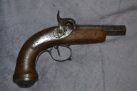 Пистолет капсюльный, дорожный. Западная Европа. Первая половина  19 века. Калибр 11 мм. 
